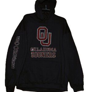 Oklahoma Sooners rhinestone hoodie Sooners on sleeve S,M,L,XL,2X,3X,4X,5X